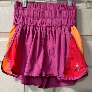 Free People Hoot Pink High Rise  Elastic Waist Pull On The Home shorts